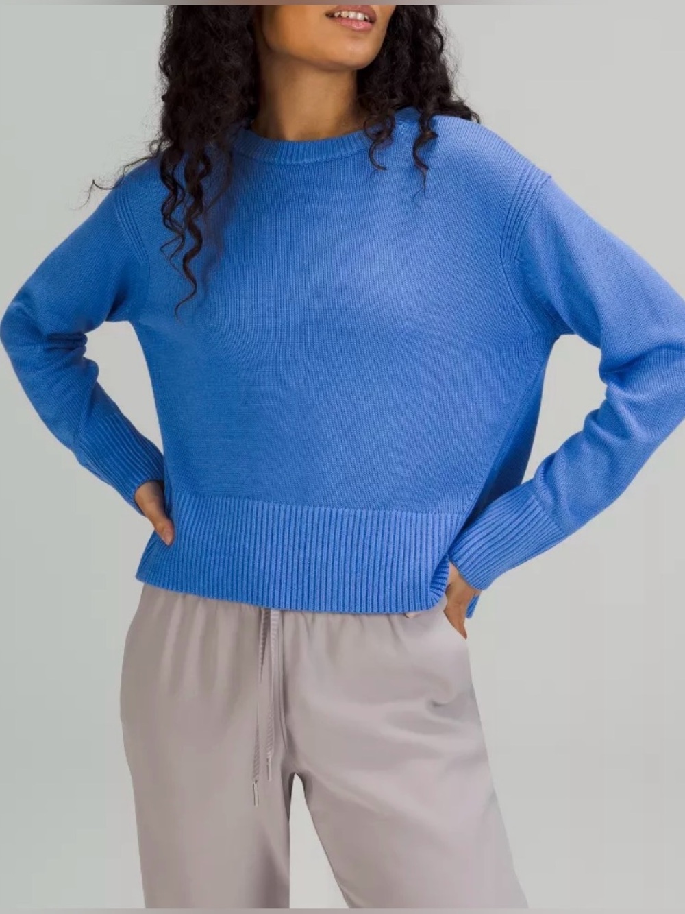 lululemon Cashlu Boxy Crewneck Sweater in Blue Nile Size M/L